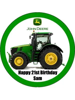 John Deere Tractors Cake Topper Edible Icing Birthday Cake Decorations #01 • $7.14