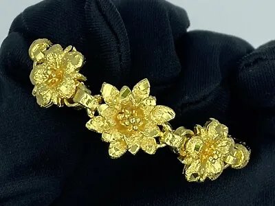 $29.98 • Buy 24K Thai Baht Yellow Gold Plated Flower Bracelet Bangle Jewelry Women Genuine