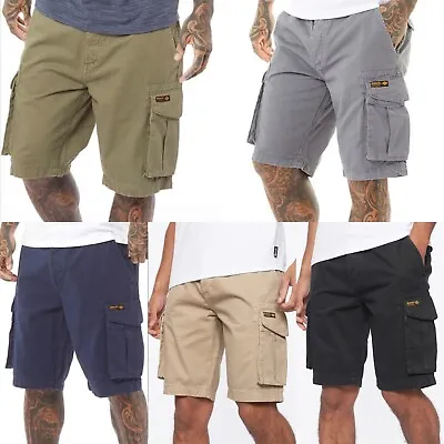 Men's Bench Chino Cargo Combat Shorts Side Pockets Summer Cotton Short Pants • £29.95