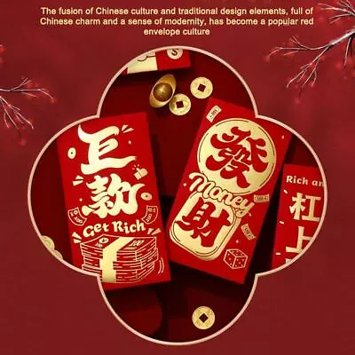 6 Pcs / Set Dragon New Year Spring Festival Red Envelope Hot Y4 E7B4 C4Y4 H4V4 • $4.95