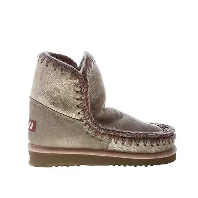 MOU Women Shoes Metallic Grey Soft And Warm Double-face Shipskeen Eskimo 18 Boot • $224.58