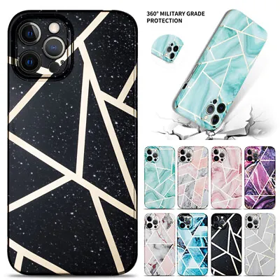$10.89 • Buy For IPhone 14 13 12 11 Pro Max XR XS 8 Plus SE Case Marble Shockproof Soft Cover