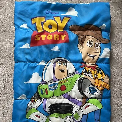 Disney Toy Story Kids Sleeping Bag Woody & Buzz VINTAGE From 90s 28” X 54” • $25