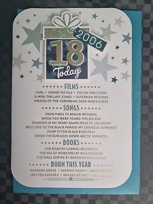 18th Birthday Card Male Year You Were Born Events From 2006 (9 X 6 ) 18 Eighteen • £3.99