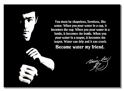 Bruce Lee Water Quote Hong Kong American Actor Film Martial Arts Poster Photo • £7.99
