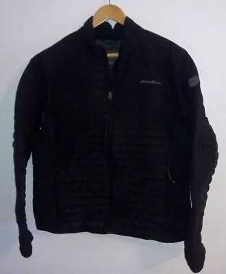 Eddie Bauer Sport Shop Jacket Men’s L Black Goose Down Microthermal Quilted Zip • $38.89