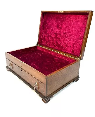 £121.50 • Buy Antique Wooden Oak Jewellery / Collectors Box / Chest / Art Deco C.1930