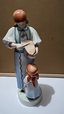 Vintage Zsolnay Porcelain Figurine Rare Mother And Child Excellent Condition 12  • $75