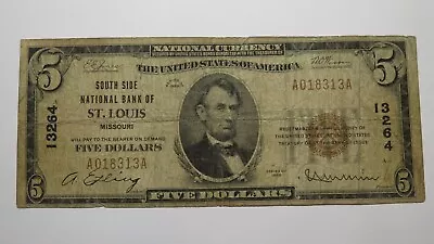 $5 1929 St. Louis Missouri MO National Currency Bank Note Bill! Ch. #13264 • $170.99