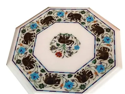 18  Marble Side Table Top Inlay Handmade Work Home Furniture  • $416.20