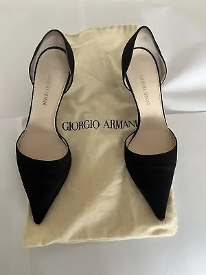 £45 • Buy Giorgio Amani Ladies Shoes Black Satin Size 36 EU/4 UK