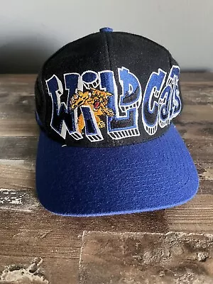 Vintage 90s Kentucky Wildcats Graffiti Snapback Black TOW Hat UK Black Dome • $275