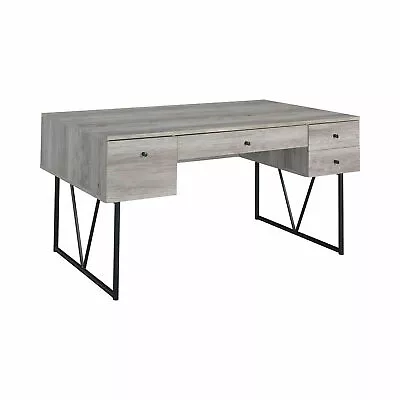 4-Drawer Analiese Industrial Grey Driftwood Home Office Writing Desk • $335