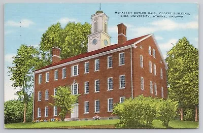 Menasseh Cutler Hall Ohio University Athens OH 1940s Postcard Oldest Building • $5.95