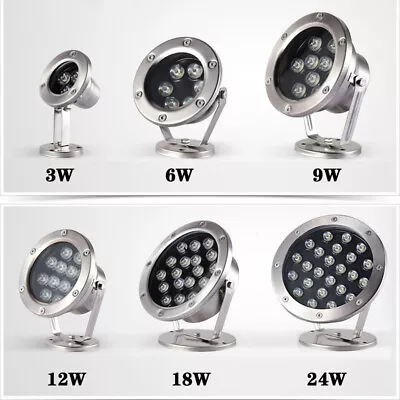 $84.65 • Buy 12V 24V RGB LED Underwater Spot Light Garden Fountain Pool Pond Lamp Waterproof