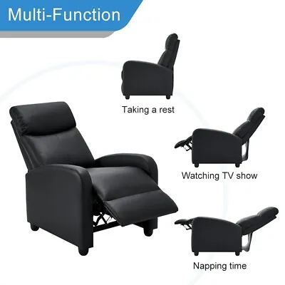 £139.99 • Buy Upholstered Reclining Chair Leath-aire Armchair Recliner Single Sofa Lounge Room