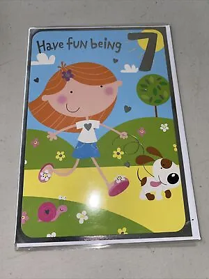Selective 7 Year Old Today Girl Birthday Greetings Card • £2.30