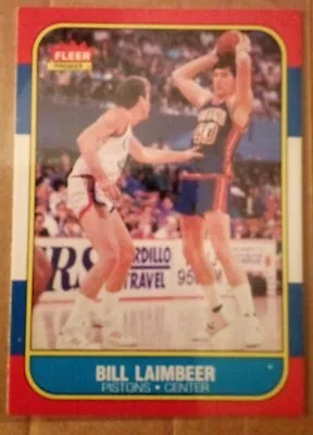 1986 Fleer Basketball - #61 Bill Laimbeer - Detroit Pistons - Ex-Nm Condition  • $10