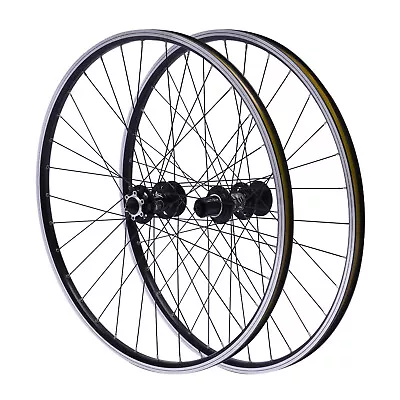 Aluminum Alloy Rim Quick Release Front Rear Black Flat Spokes MTB Wheelset 29  • $88.36