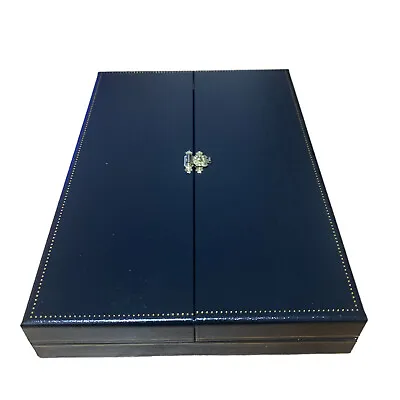 Black Leatherette Double Door Necklace Box Gift  Presentation And Storage Box. • £115.99