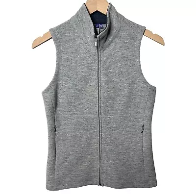 IBEX Merino Wool Light Gray Full Zip Vest Zippered Pockets XS • $50.13