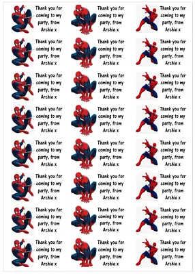 £2.30 • Buy Personalised 48 Marvel Spiderman Stickers Labels Party Bag Sweet Cone Thank You