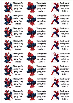 £2.30 • Buy Personalised 48 Marvel Spiderman Stickers Labels Party Bag Sweet Cone Thank You