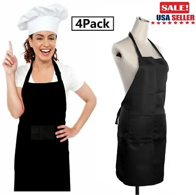 4×Waterproof Rubber Vinyl Apron Kitchen Cooking Dishwashing Apron Oiil Resistant • $17.83