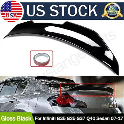 Duckbill Trunk Spoiler PSM Wing Gloss Black For Infiniti G35 G25 G37 Sedan 07-17 • $82.51