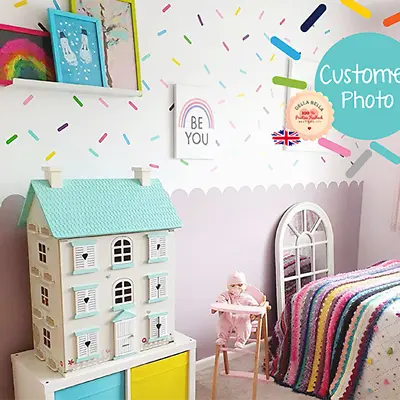 Confetti Sprinkles Wall Stickers 220x Decal Nursery Baby Girls Room Decor Kids • £18.95