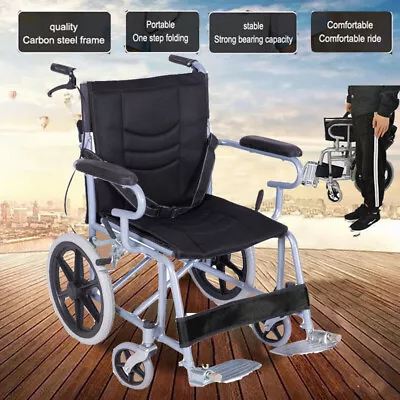 Brand New Portable Folding Wheel Chair Wheelchair Lightweight Mobility Aid AU • $156.98