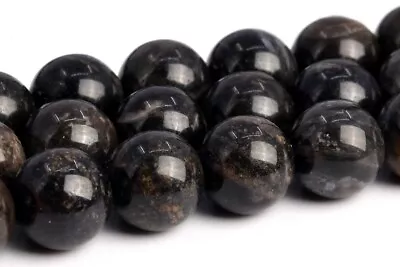 8MM Natural Black Petrified Wood Jasper Beads Grade AAA Round Loose Beads • $8.99