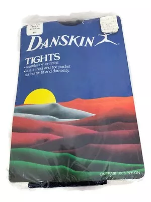 Vintage NOS DANSKIN TIGHTS RUN-RESIST STYLE 69 THEATRICAL DANCE NAVY BLUE SIZE A • $11.50