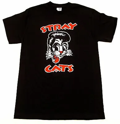 STRAY CATS T-shirt Brian Setzer Rockabilly Cool Cat Tattoo Men's Tee Black New  • $16.99