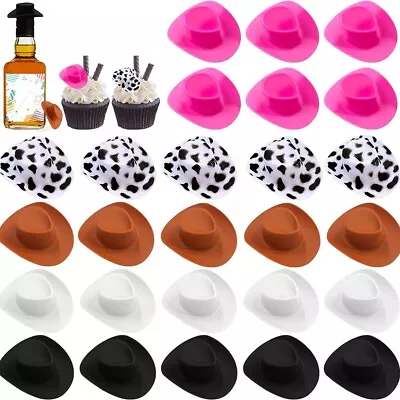 Mini Cowboy Hats Bachelorette Party Western Decor Doll Hats Birthday Cake Topper • £5.36