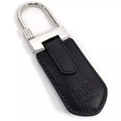 MONTBLANC Authentic Keychain Key Ring Logo Leather Black 10cm×3cm With Box Italy • $275.93