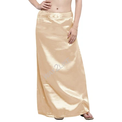 £9.29 • Buy Women's Satin Petticoat Saree Underskirt Sari Underwear Free Size Adjustable