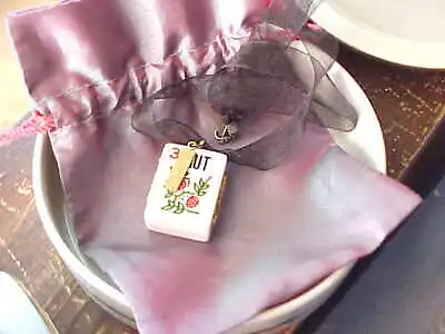 OOAK Upcycled Mahjong Tile Necklace Altered Art Lover GIFT W/ Limoges Paris Box • $68.88