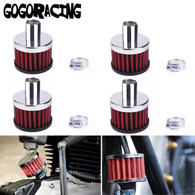 4PCS 16mm 3/4 Inch Inlet Air Intake Crankcase Breather Filter Clamp-On Chrome • $18.95