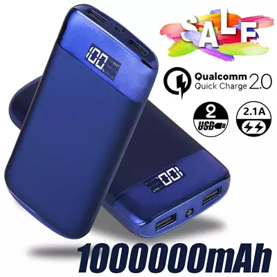 1000000mAh Power Bank External Battery Backup Charger For IPhone 12/13/14 Blue • £16.22