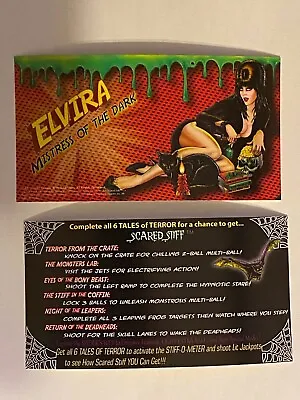 Elvira Mistress Of The Dark Scared Stiff Stern Pinball Apron Instruction Cards • $19.99