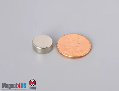  7/16 Dia X3/16  N40/N52 11.1 X4.7mm Rare Earth Neodymium Disc Magnets  • $13.99