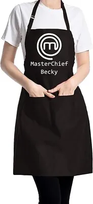 Personalised Master Chef Custom Name Unisex Chef Apron Men Ladies Kitchen BBQ • £7.99
