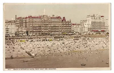 £2.49 • Buy Hotel Metropole And Beach From West Pier Brighton Postcard