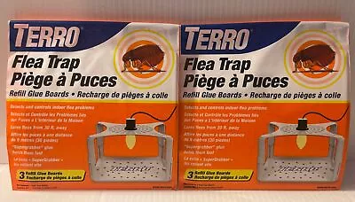 Lot Of 2- Terro Flea Trap~ Glue Board Refills ~ Flea Control ~ 3 Ea. (6 Total) • $12.99