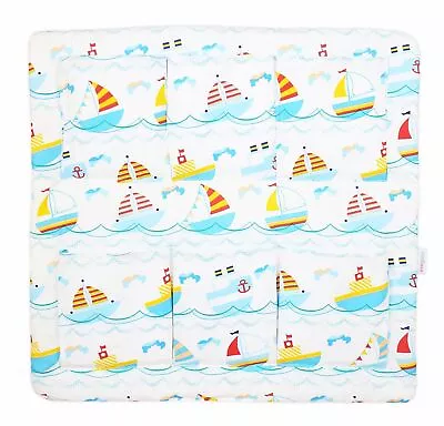 Cot Tidy Organiser Bed Nursery Hanging Storage 6 Pocket 100% Cotton Boats • £9.99