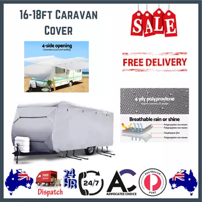 Caravan Cover Heavy Duty 16-18ft 4 Layer Waterproof Campervan Camper Pop Top UV • $144.27