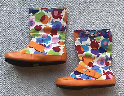  Max Collection Apple Art Orange Hi-top Canvas Boots Women S Size 7 • $19.95