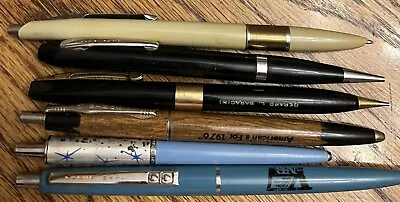 Vintage Ballpoint Pen Lot Of 6 Rare 2 PAPER MATE RITEPOINT  2 Mech Pencil Wings • $12.75