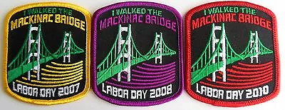 3 Mackinac Mackinaw Bridge Patch Labor Day   I Walked   New Old Stock Patches • $10.95